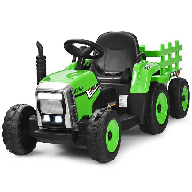 12V Kids Ride On Tractor with Trailer and Remote Control