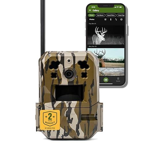 Moultrie Edge Pro Cellular Trail Camera - Auto Connect, Nationwide Coverage, False Trigger Elimination Tech,1080p Video with HD Audio, 100ft Detection Range
