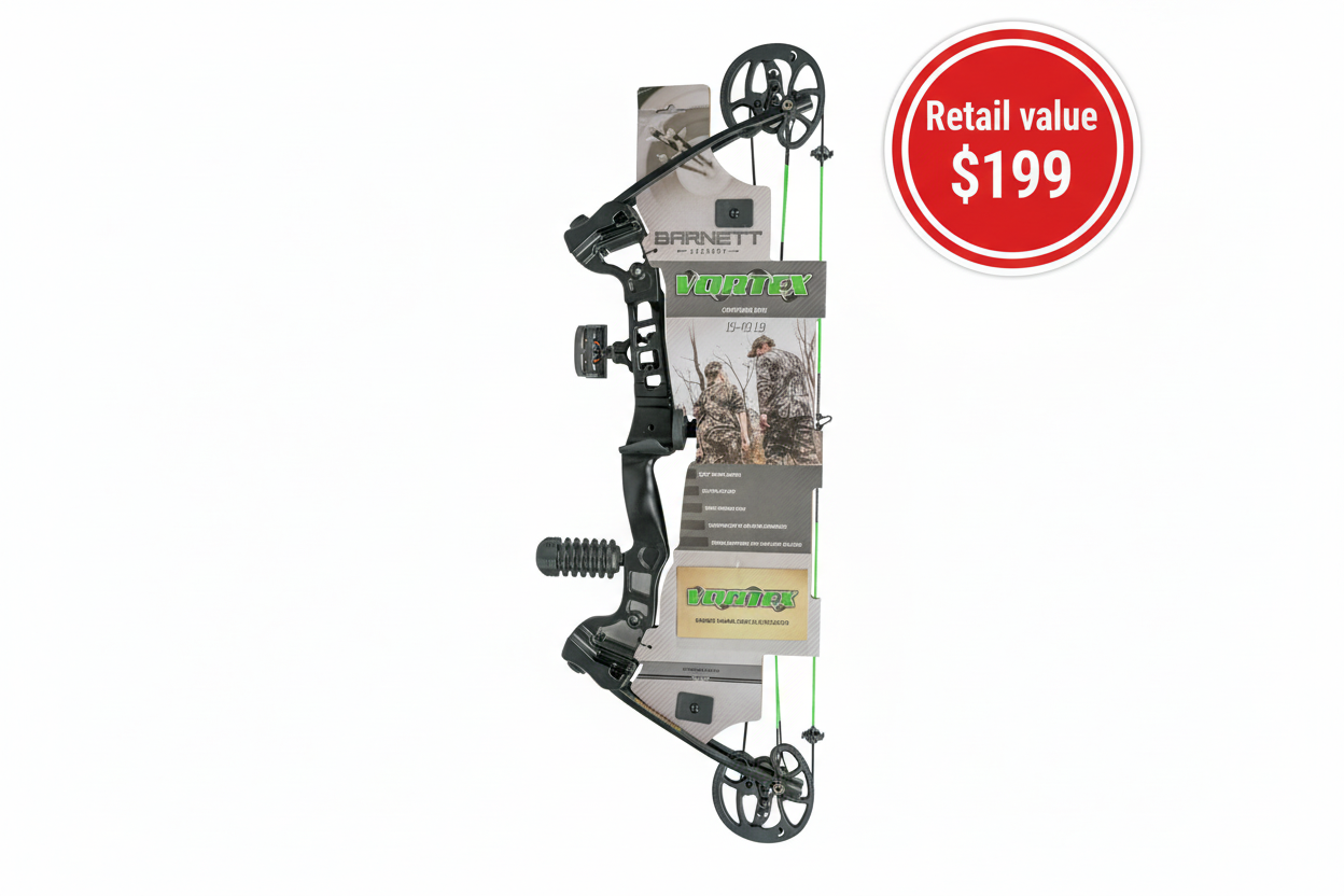 Barnett Outdoors Black Youth Vortex Compound Bow Right Handed, 19-45lb Draw, 21-27" Draw Length