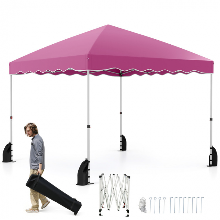 Foldable 10 X 10 Feet Pop up Canopy Tent with Wheeled Bag