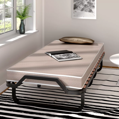 Costway TWIN Folding Bed Rollaway Guest Bed w/ Memory Foam Sturdy Metal Frame & Foam Mattress Living Room Guest Room