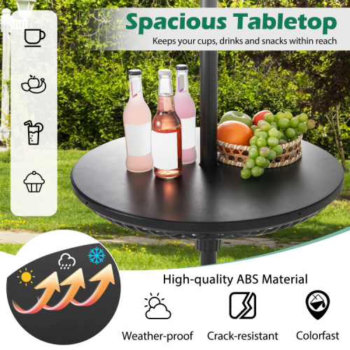 Patio Umbrella Table Tray Adjustable with Umbrella Poles